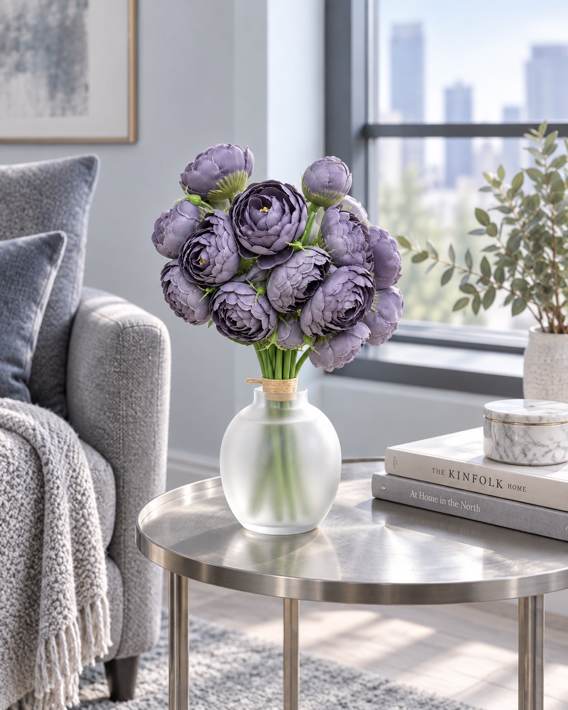 Purple Artificial Rose Bouquet