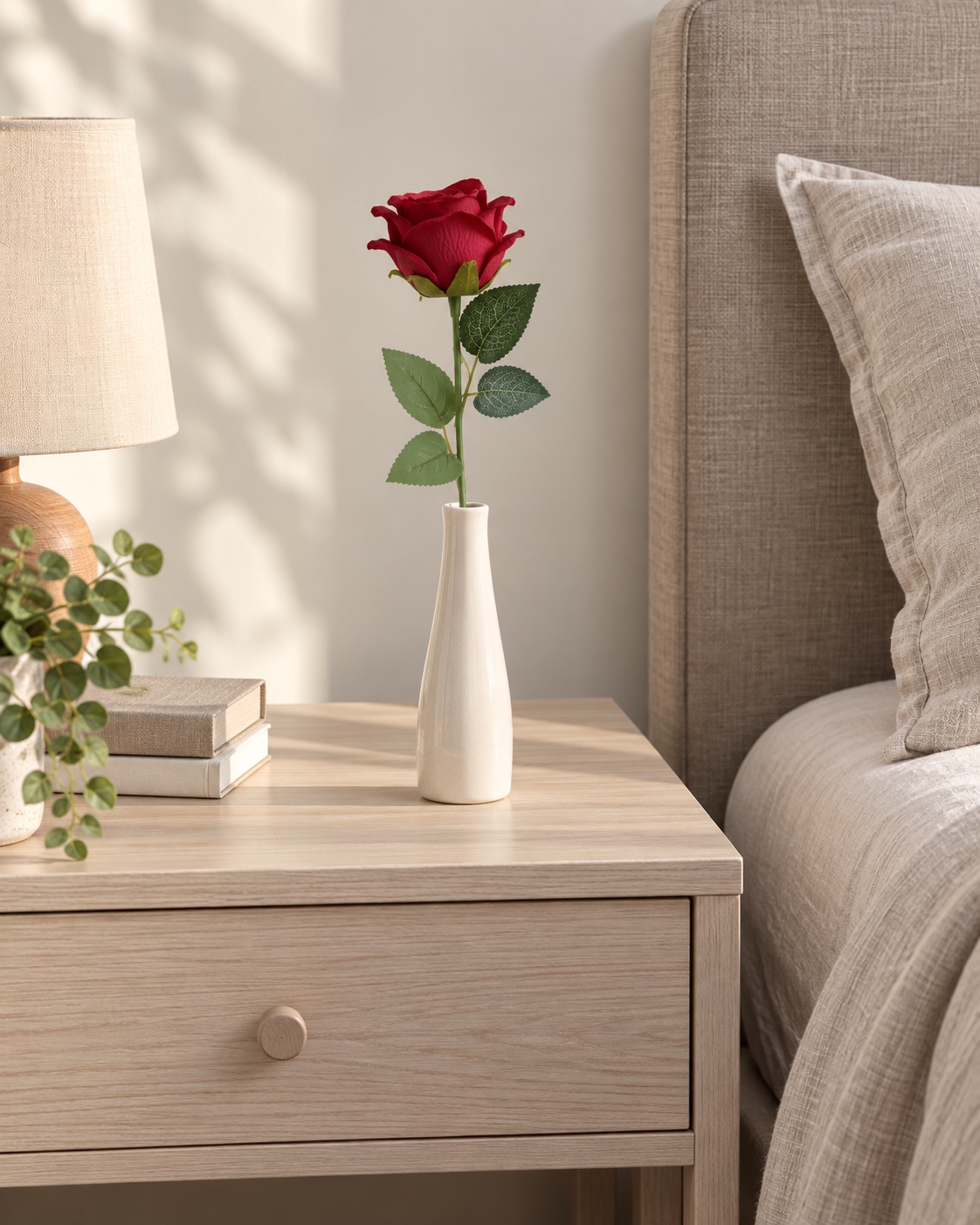 Small Red Artificial Rose Stem 3