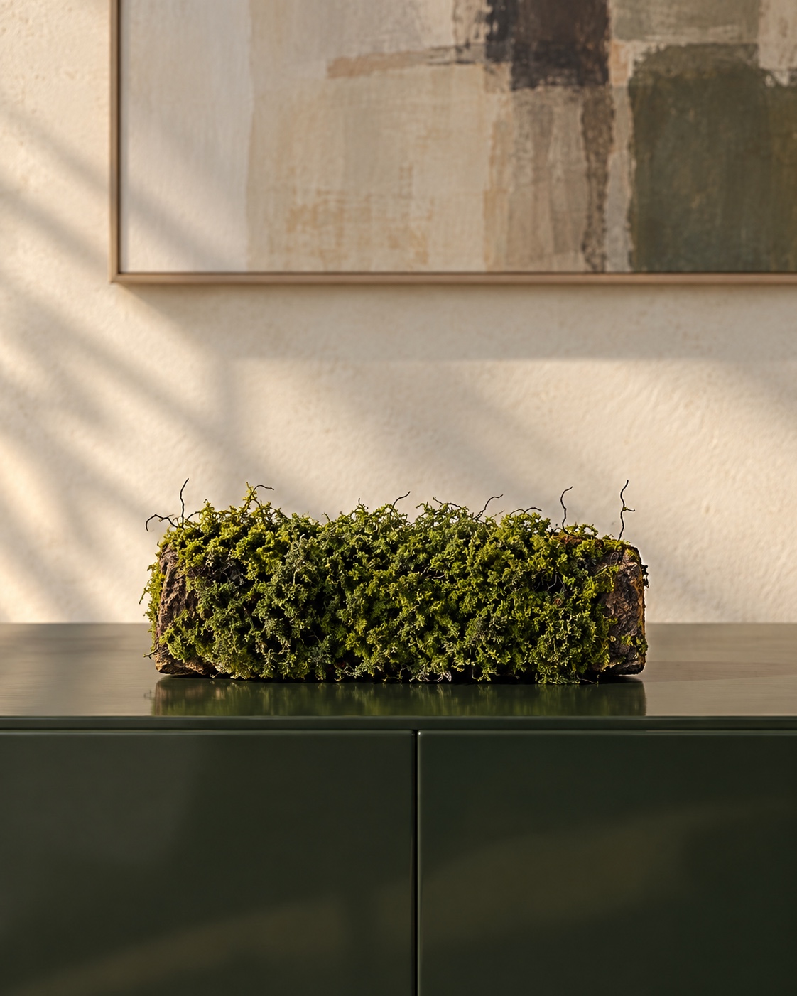 Small Bark Planter with Moss 3