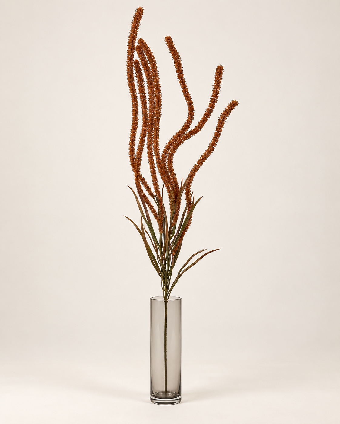 Rust Brown Artificial Grass Plume Branch 4