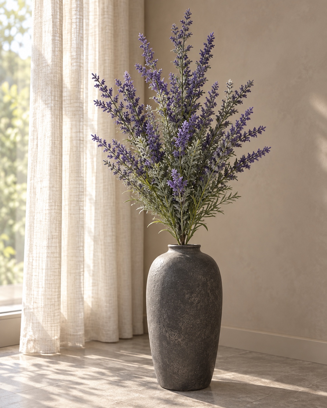 Lavender Purple Artificial Flower Branch 5