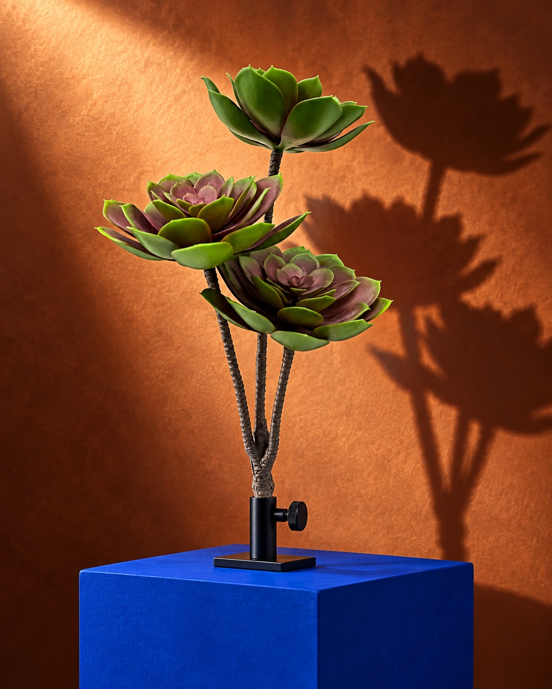 Artificial Green and Burgundy Succulent Spray 4