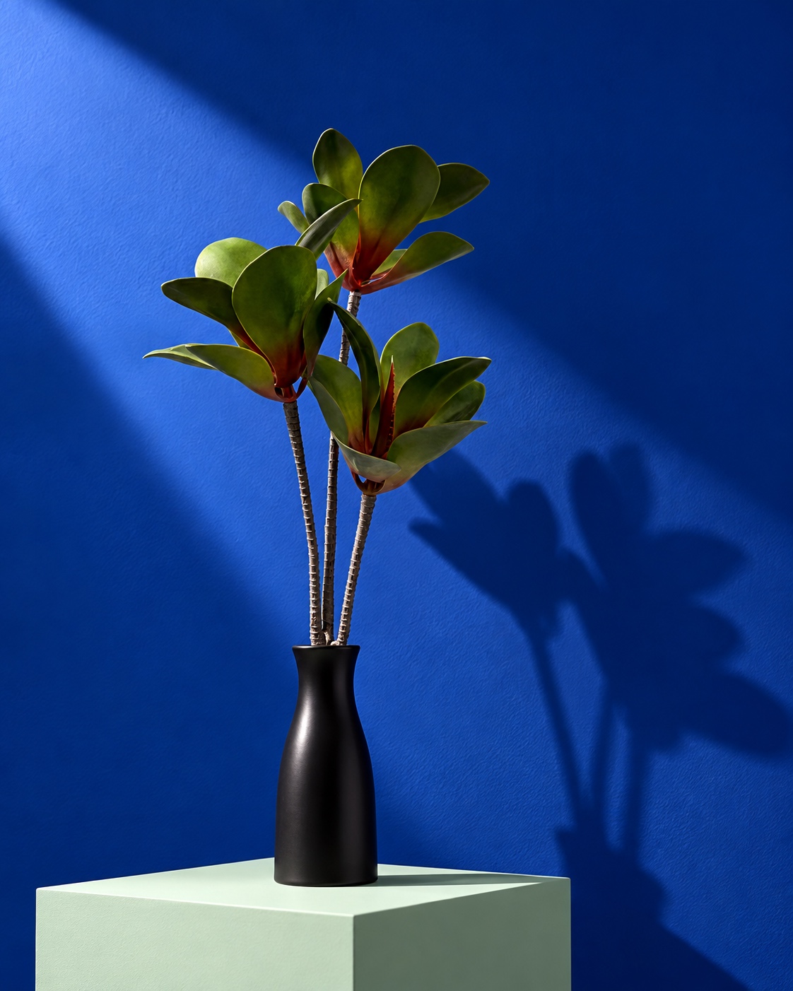 Artificial Three Cluster Paddle Leaf Succulent 5