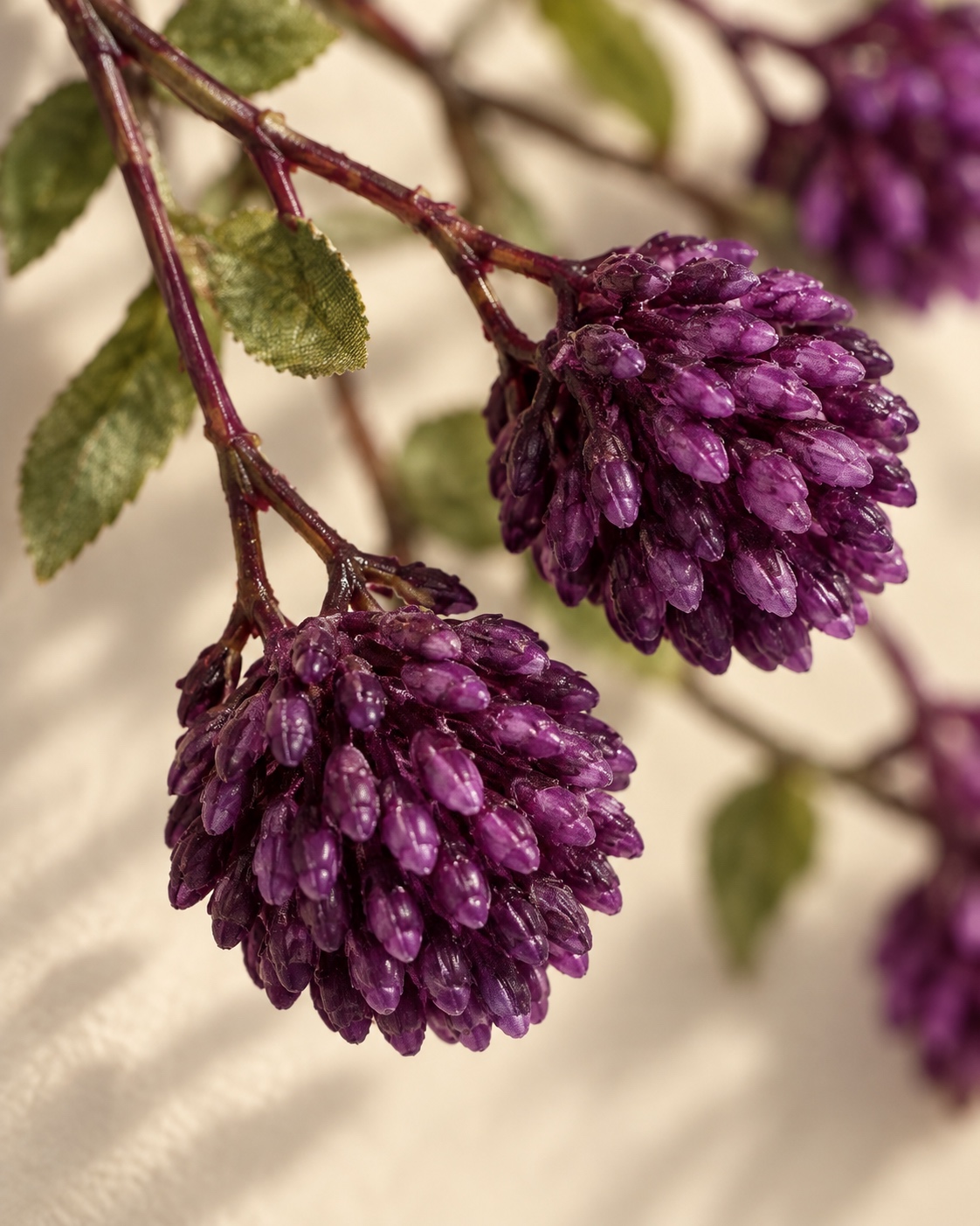 Purple Artificial Cone Bud Branch 4