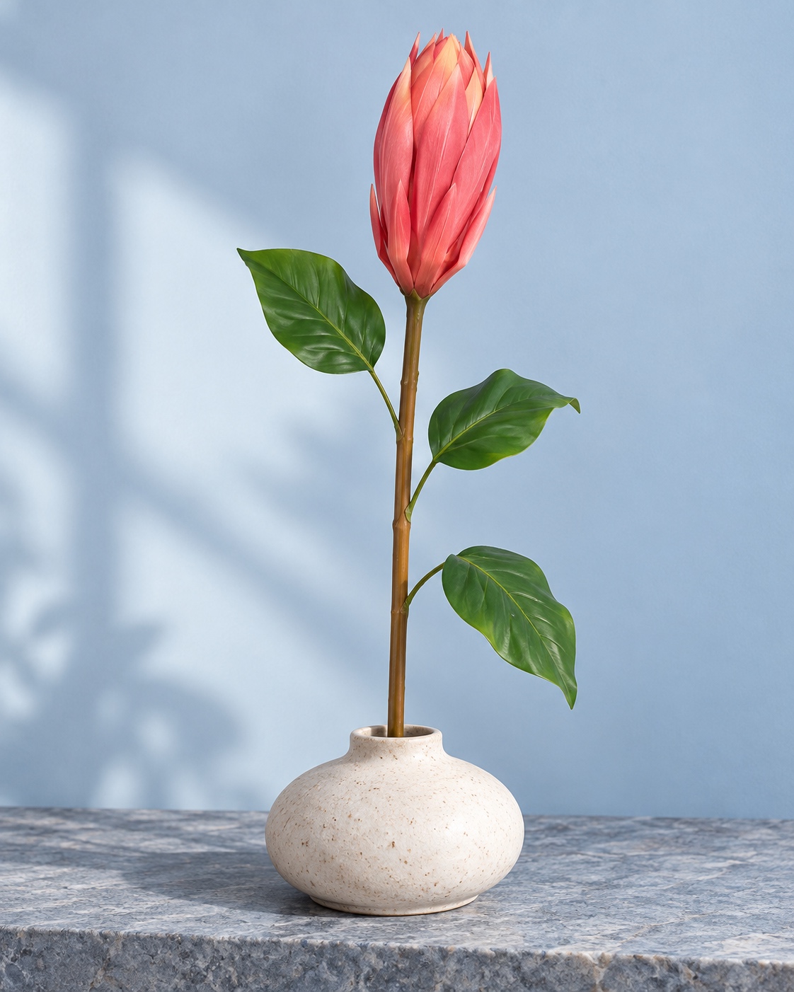 Coral Pink Artificial Imperial Flower Stem 3