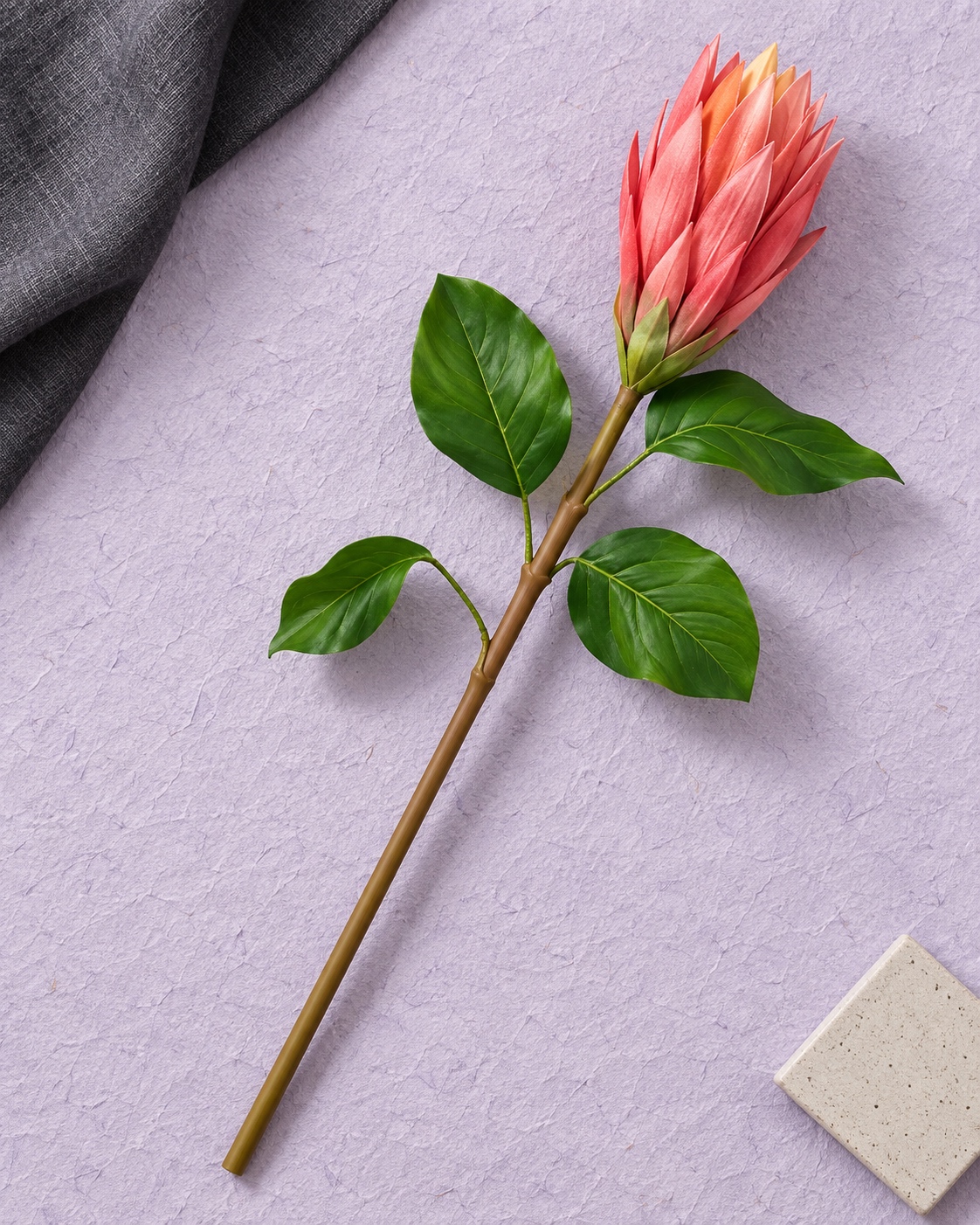 Coral Pink Artificial Imperial Flower Stem 4