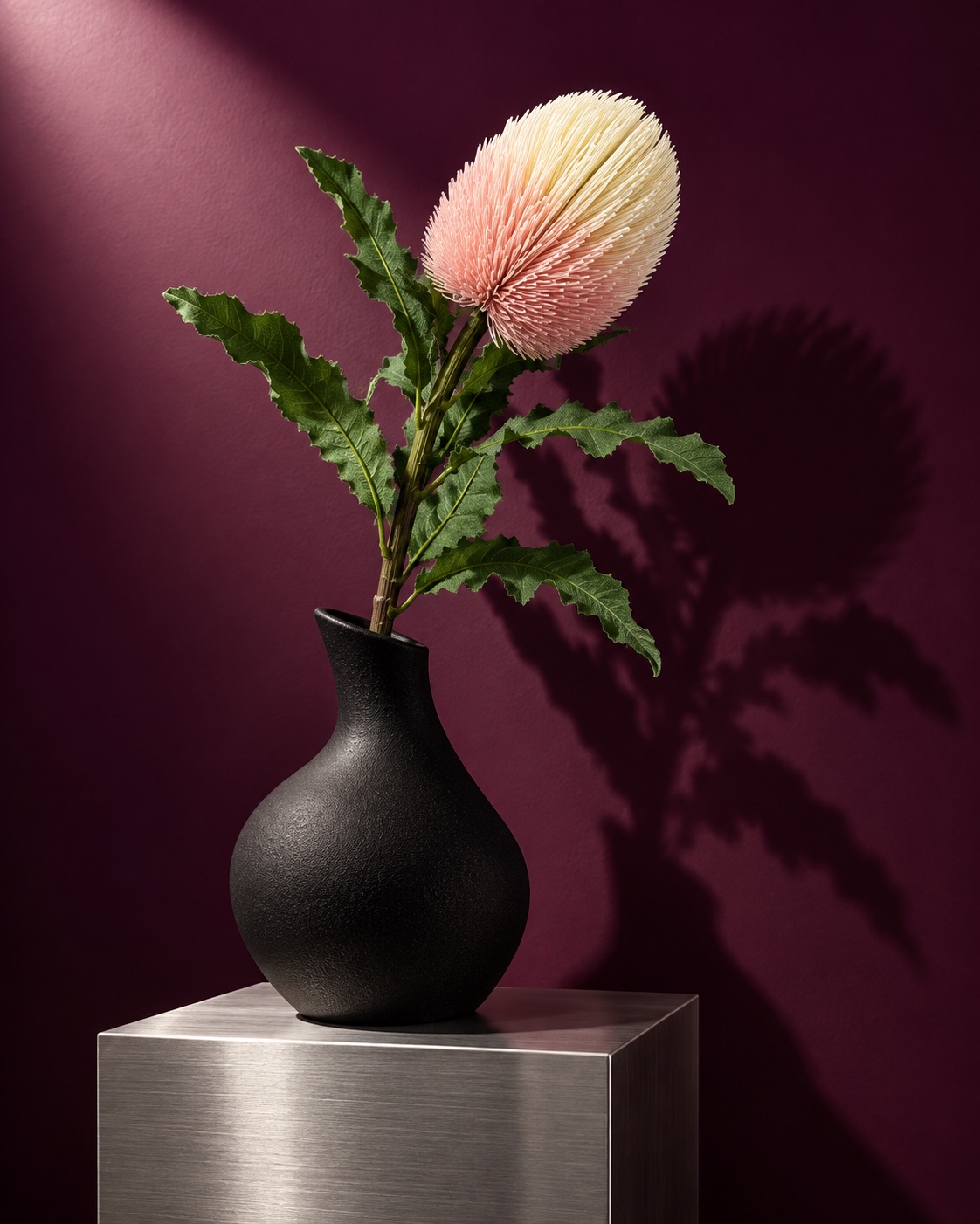 Blush Pink and Ivory Artificial Banskia Flower 3