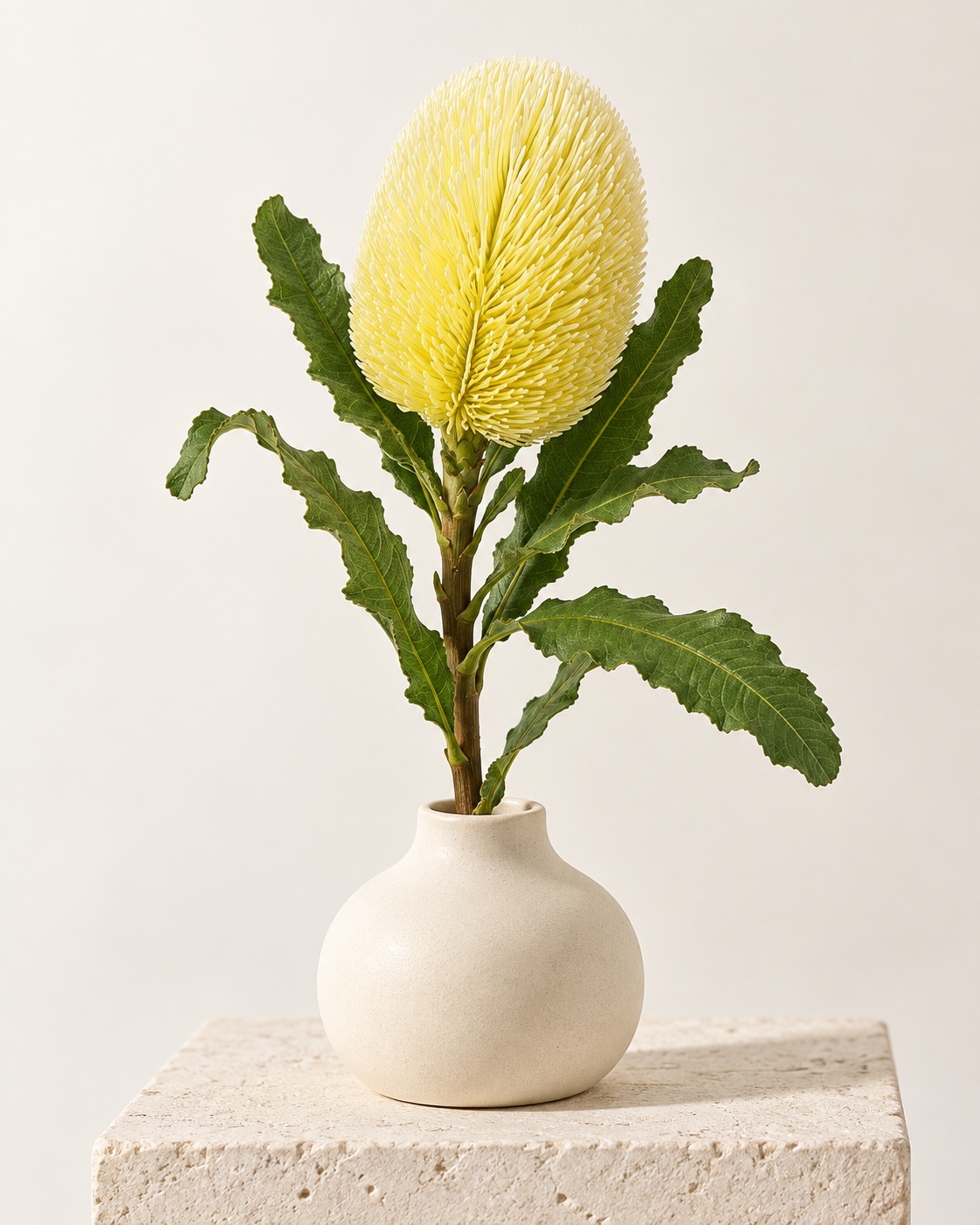 Lemon Yellow Artificial Banskia Flower 4