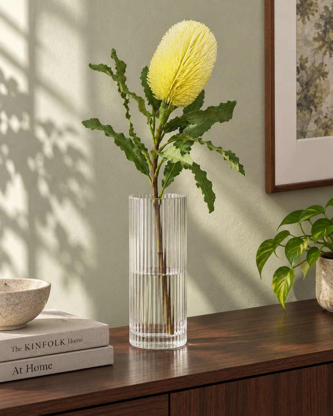 Lemon Yellow Artificial Banskia Flower 5