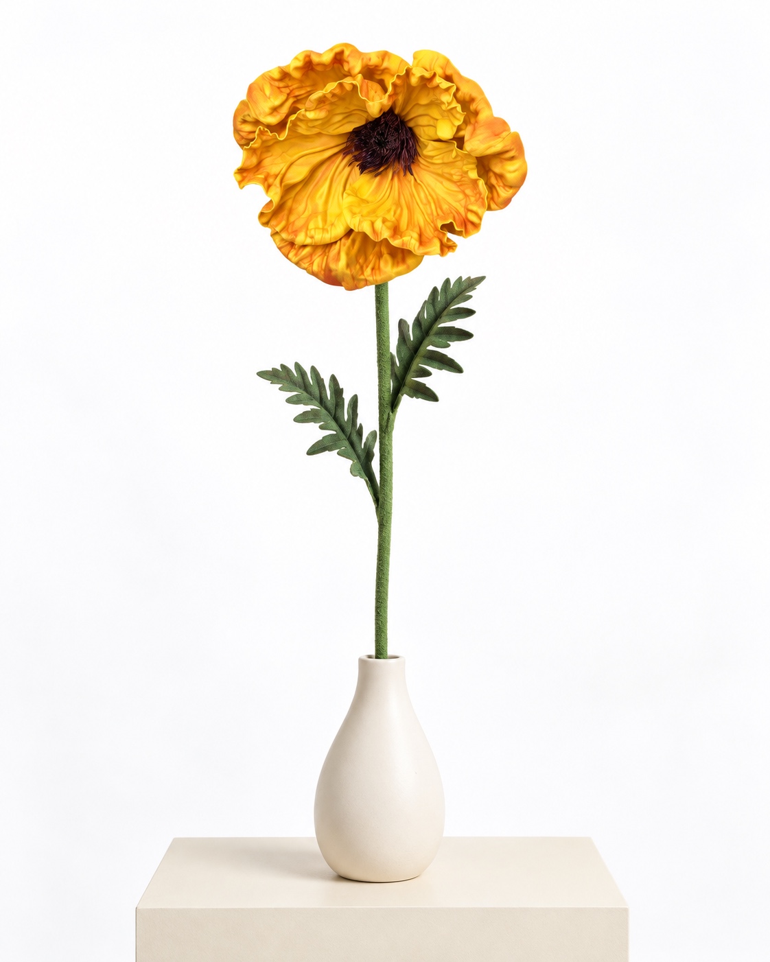 Golden Yellow Artificial Poppy Stem 2