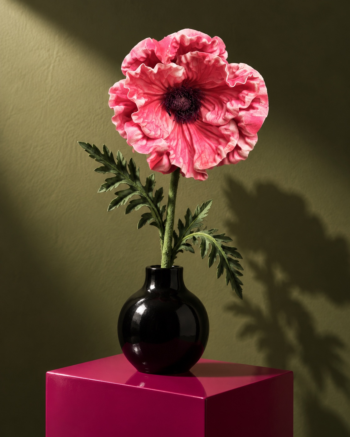 Rose Pink Artificial Poppy Stem 5