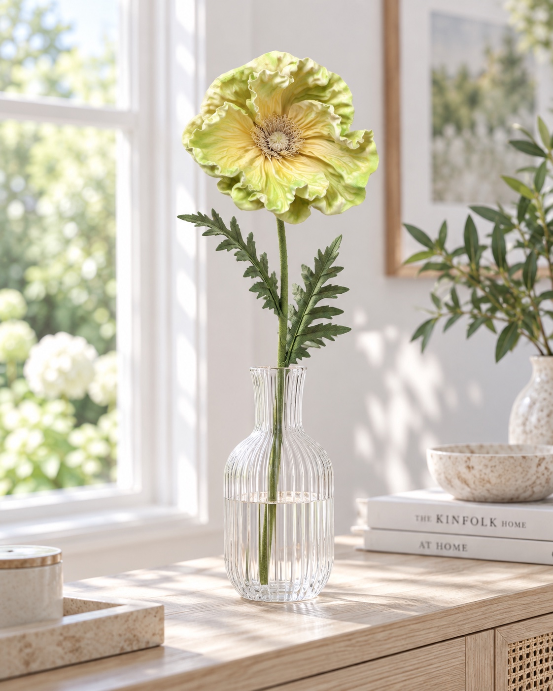 Pale Green Artificial Poppy Stem 3