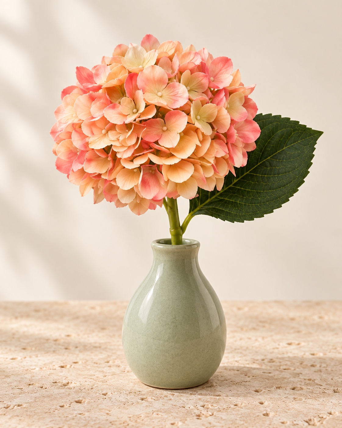Peach Artificial Hydrangea Stem 5