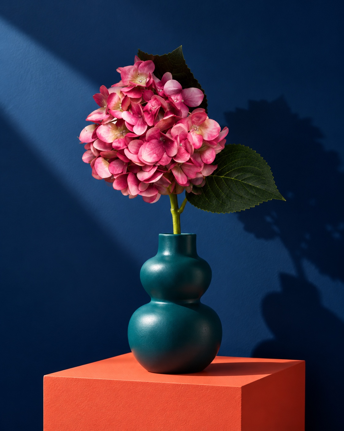 Deep Pink Artificial Hydrangea Stem 3