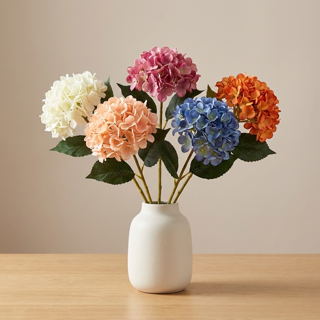 Single Hydrangea 5-Color ORANGE