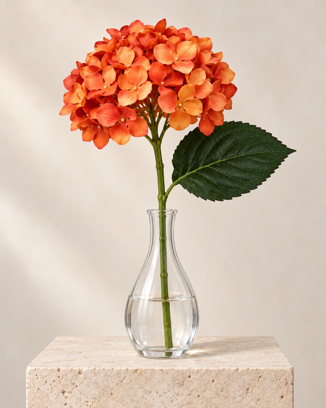 Orange Artificial Hydrangea Stem 3