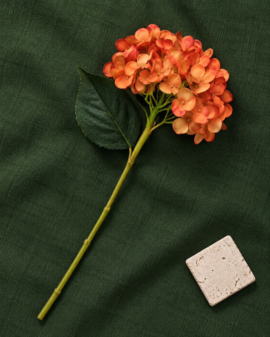 Orange Artificial Hydrangea Stem 5