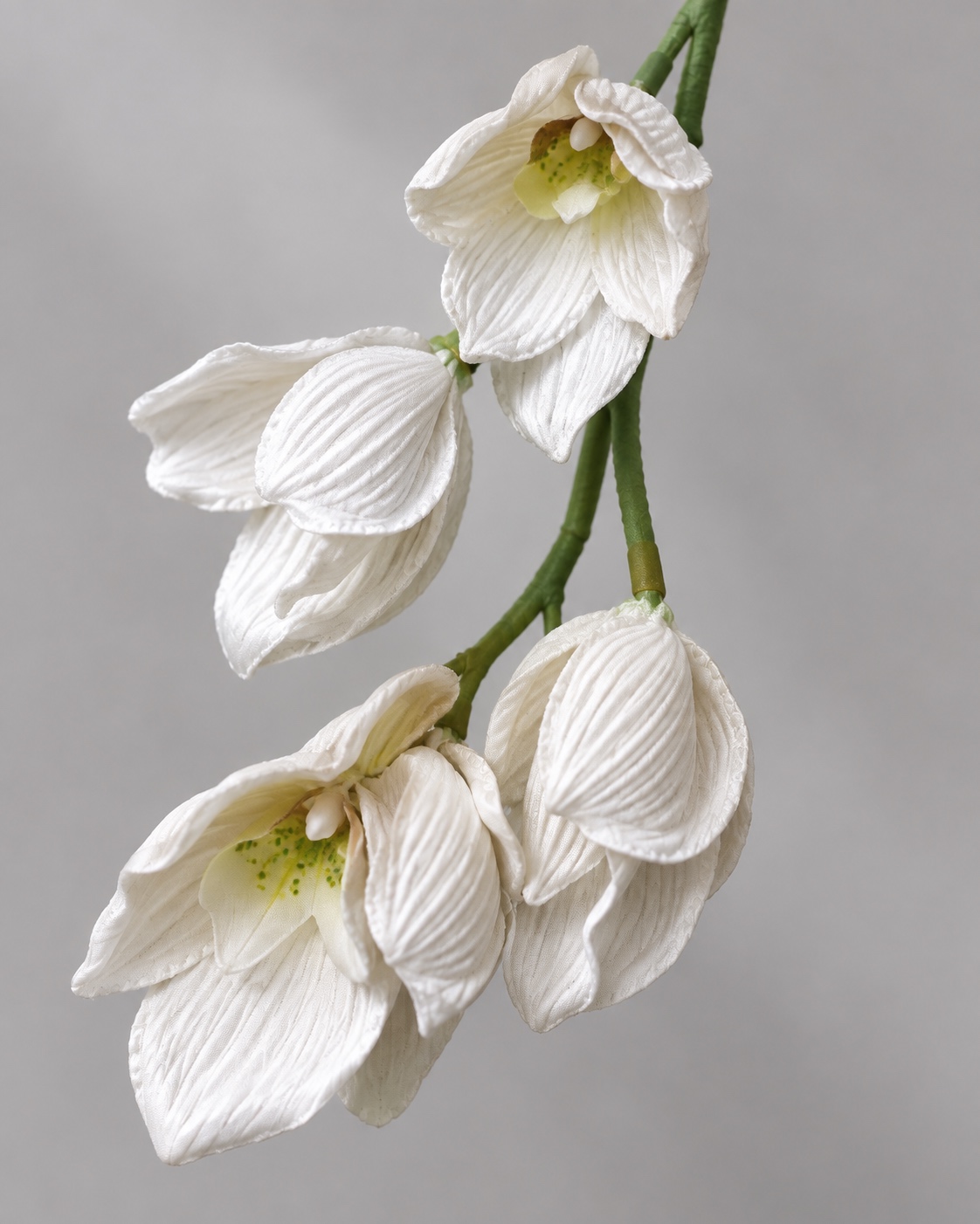 White Artificial Four Head Orchid Spray 3