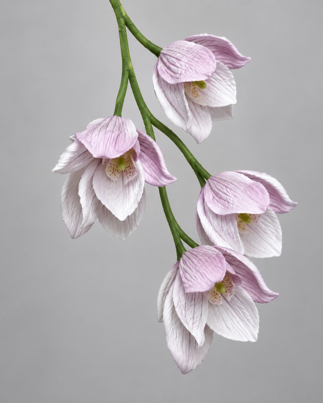 Lavender and White Artificial Four Head Orchid Spray 4