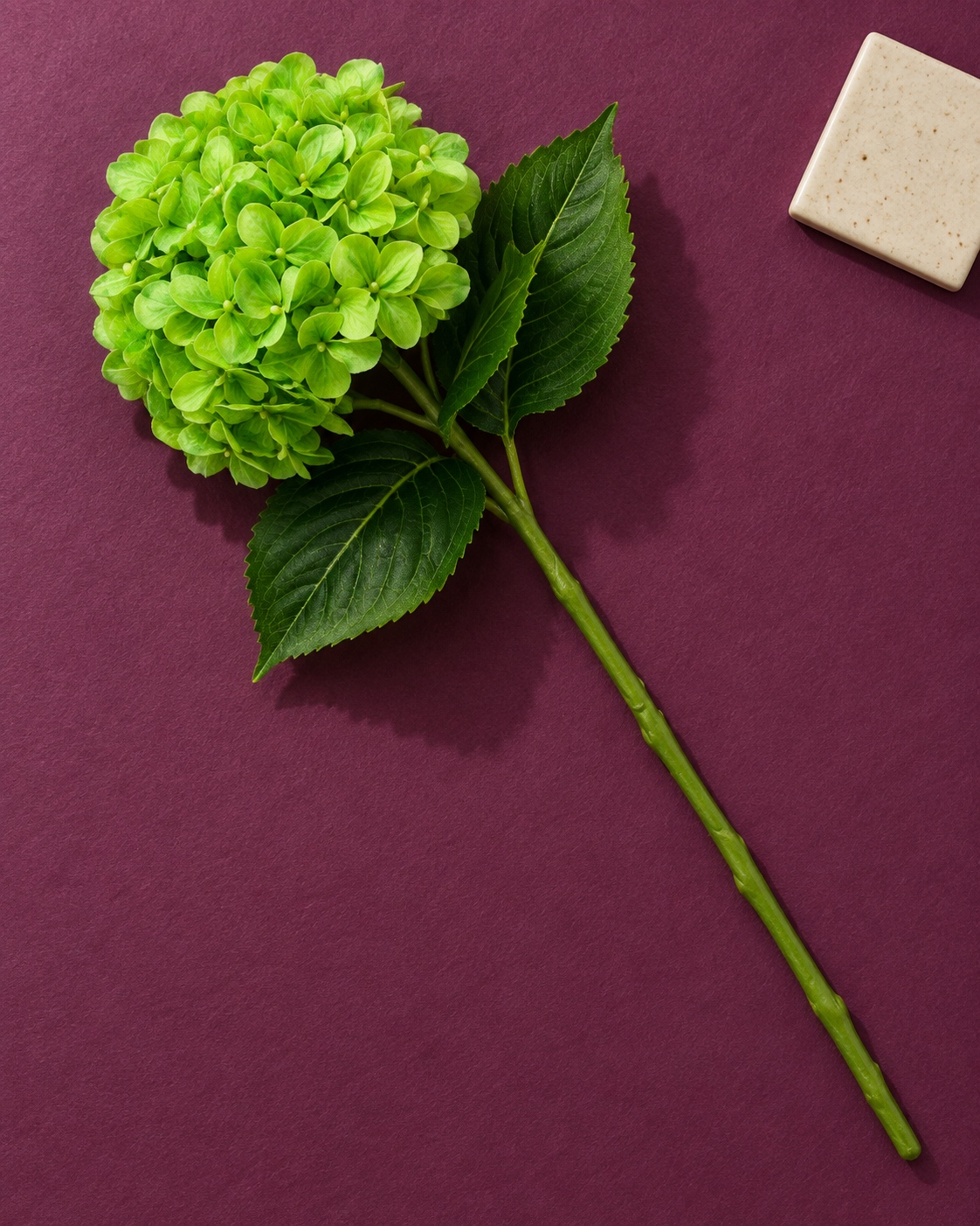 Bright Green Artificial Hydrangea Stem 2