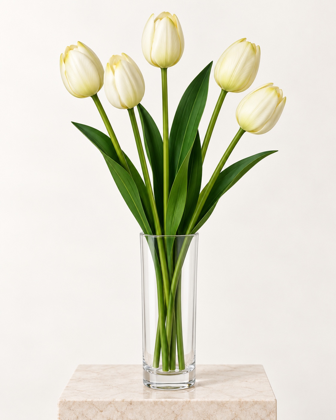 White Five Head Artificial Tulip Bunch 2