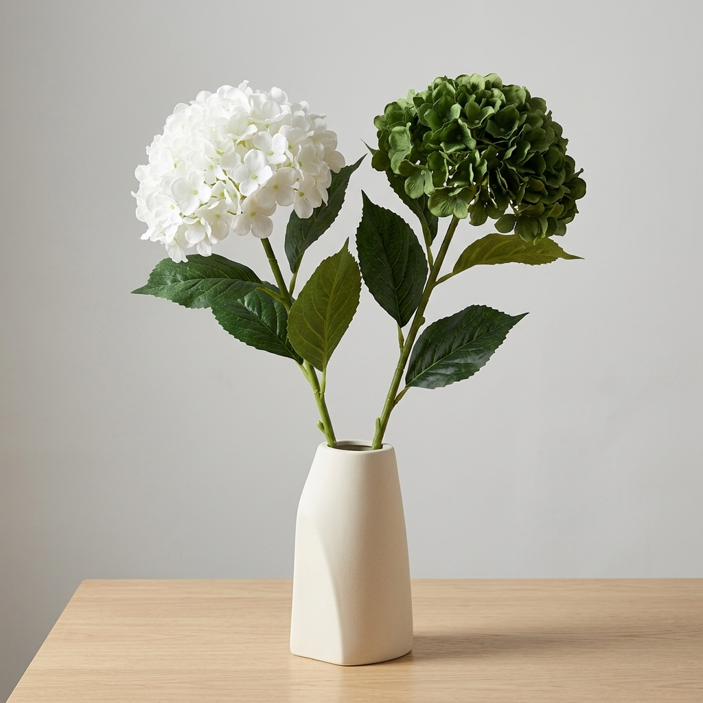 Glass Hydrangea 85cm 2-Color WHITE