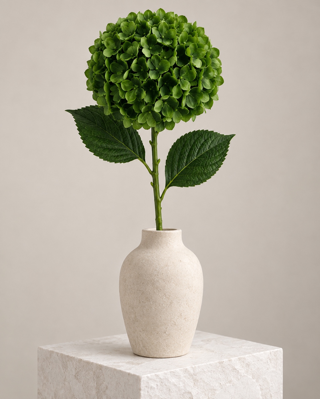 Dark Green Artificial Hydrangea Stem 2