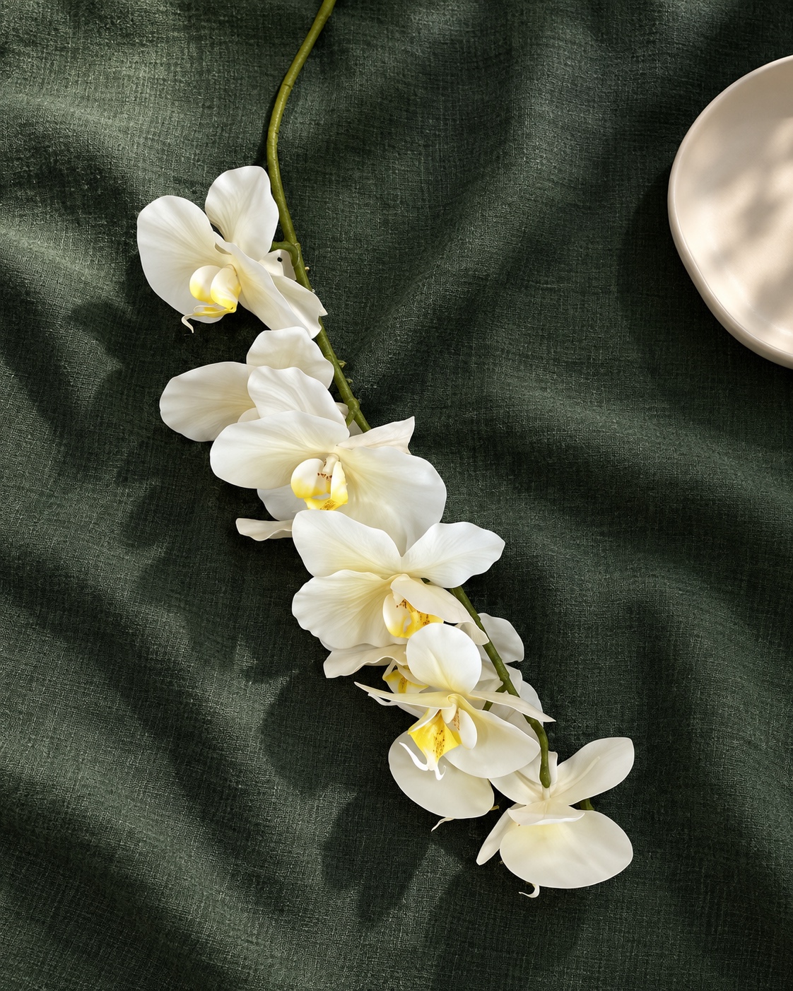 White Artificial Phalaenopsis Orchid Spray 2
