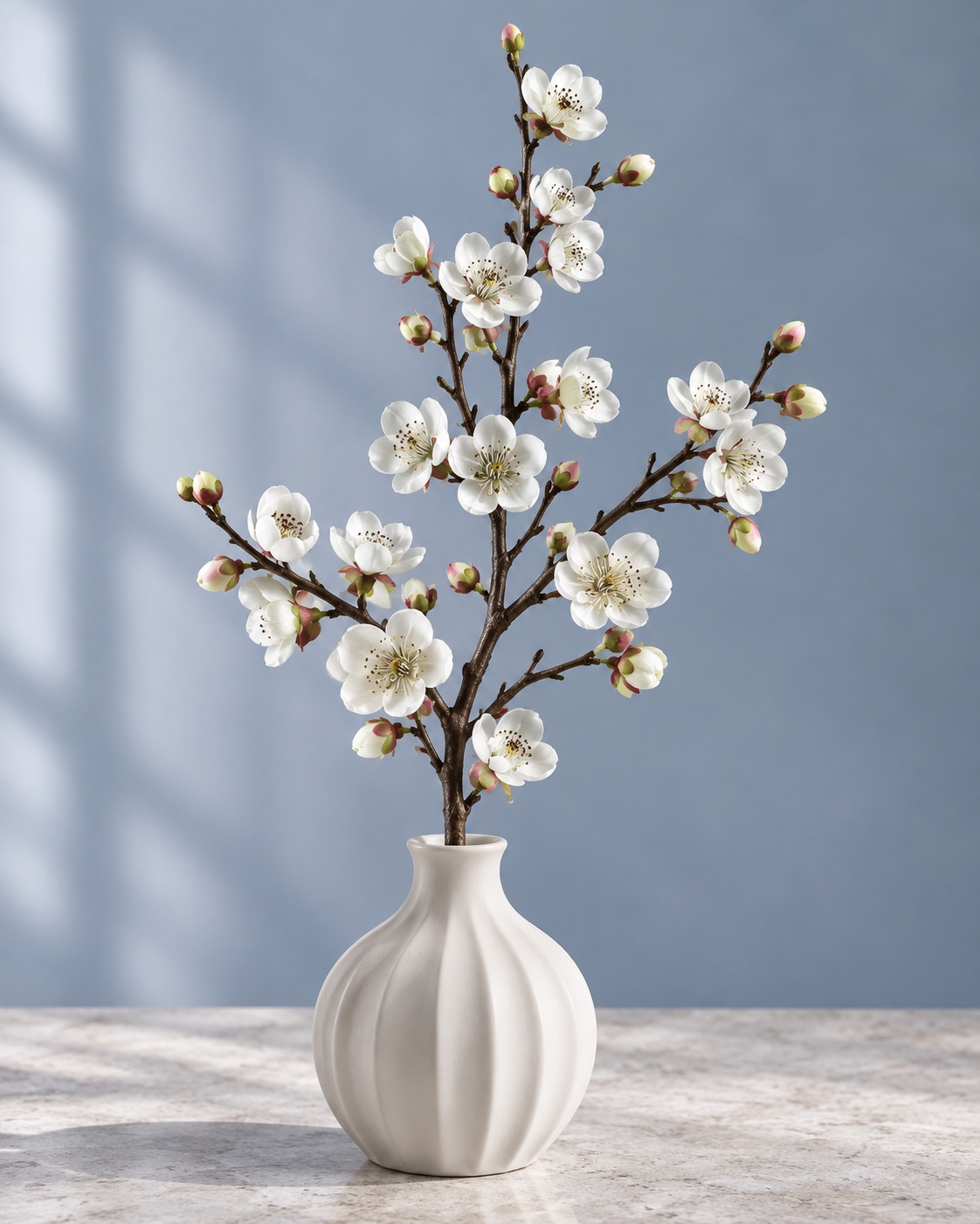 White Artificial Plum Blossom Branch 3