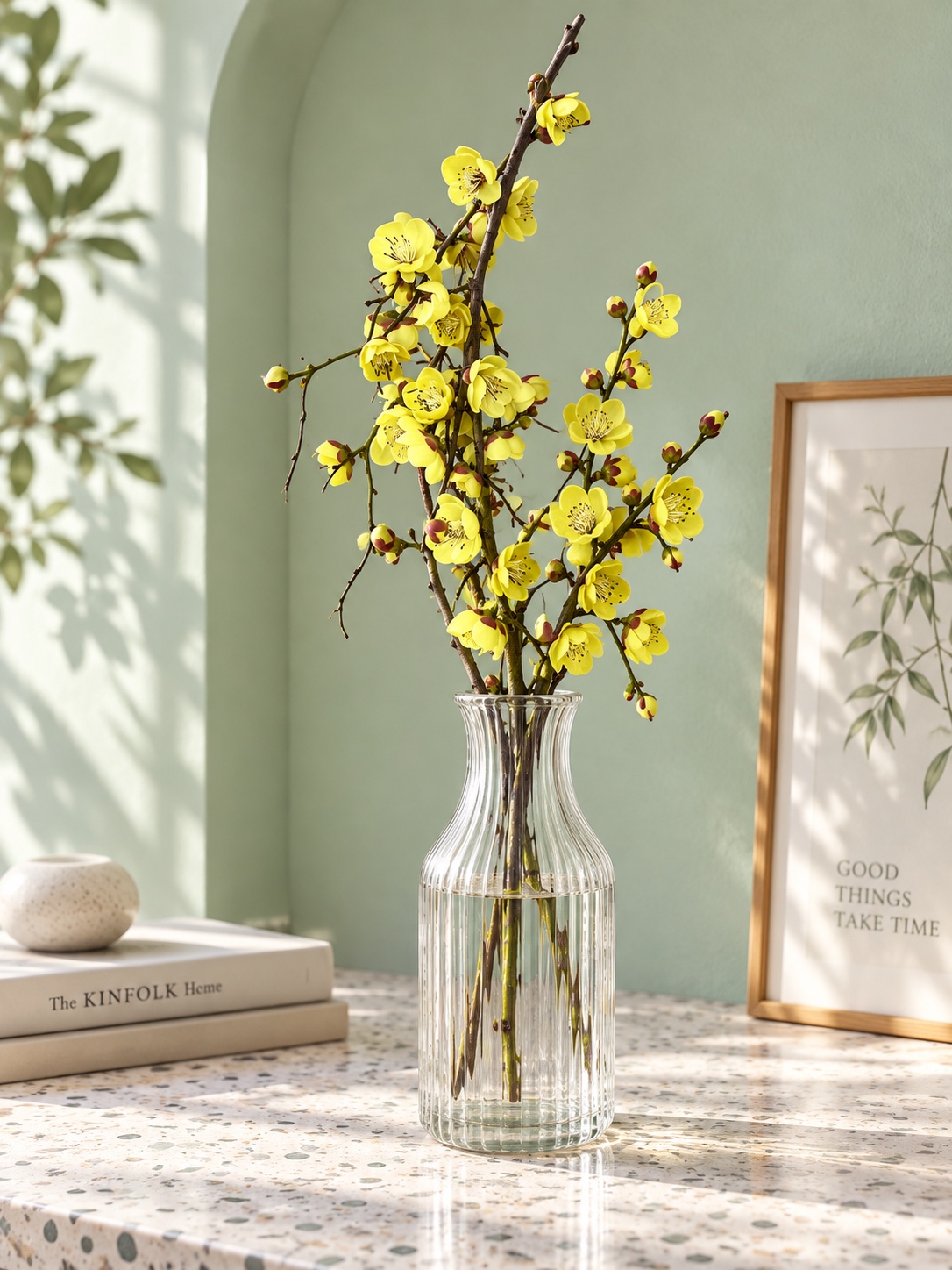 Yellow Artificial Plum Blossom Branch 2
