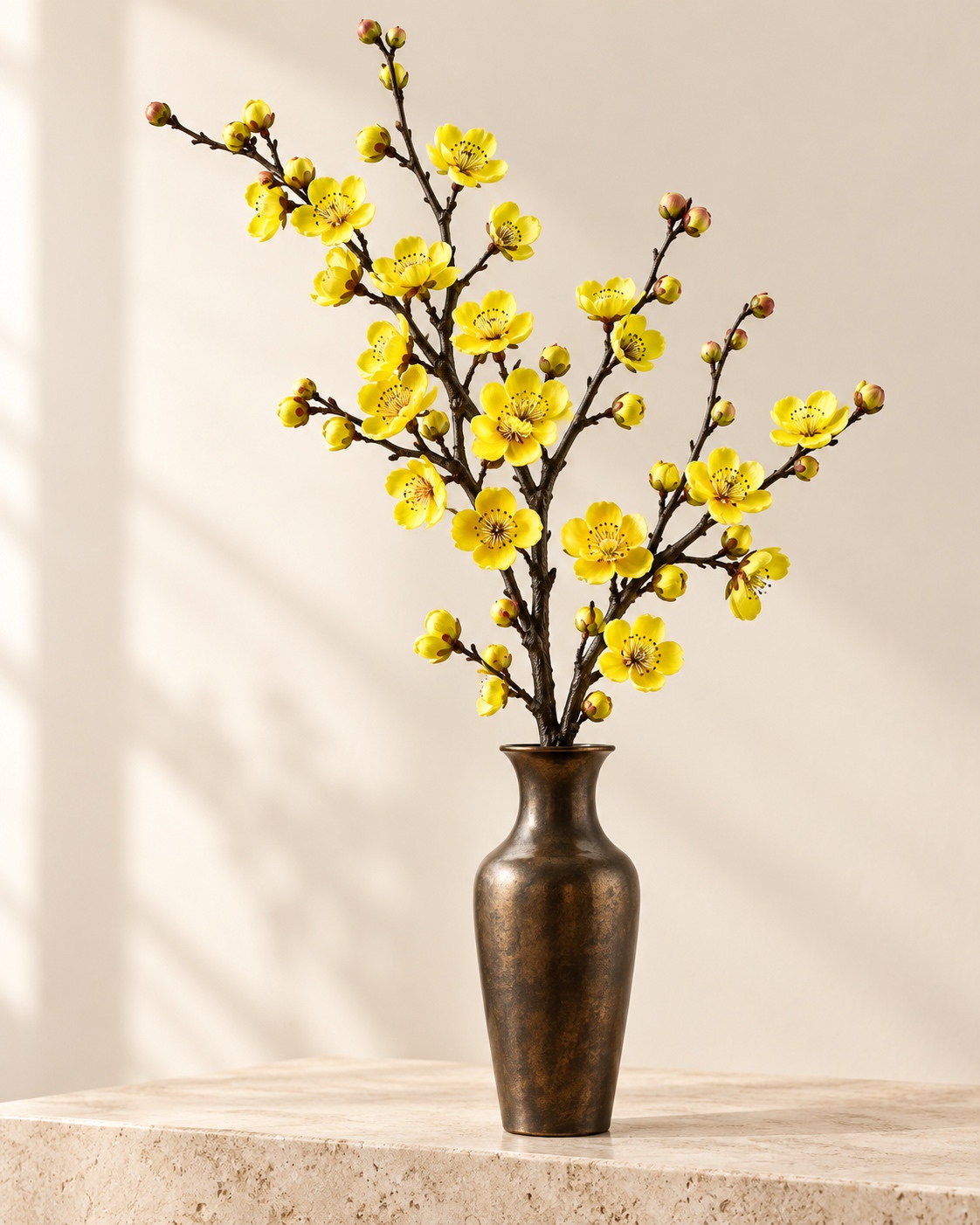 Yellow Artificial Plum Blossom Branch 4