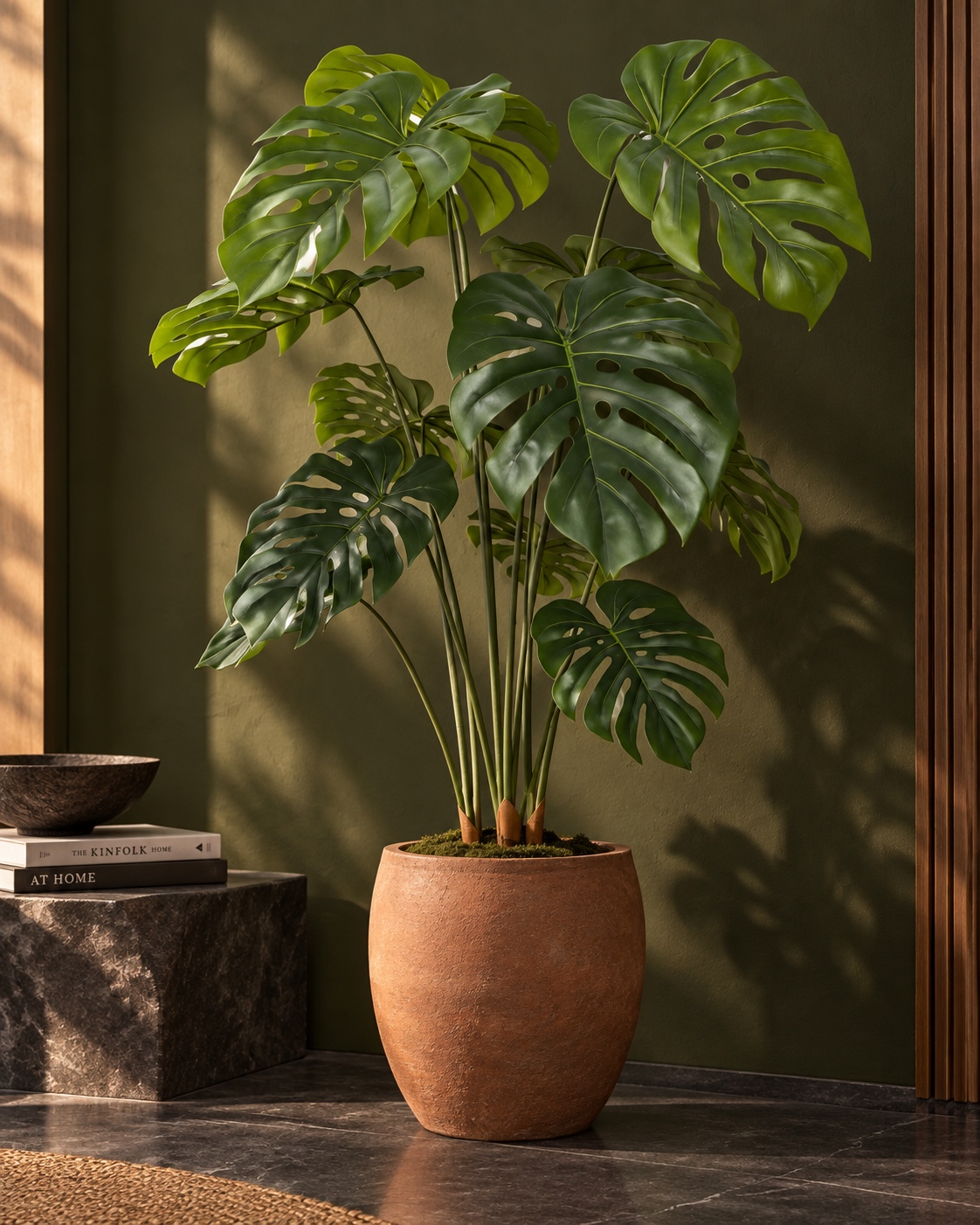 Artificial Monstera Floor Plant with Split Leaves 2