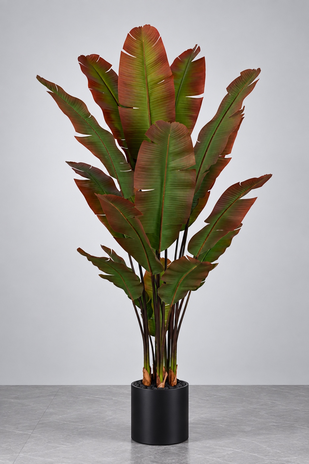 Artificial Bird of Paradise Palm Tree with Red-Green Leaves, 2.1 m 5