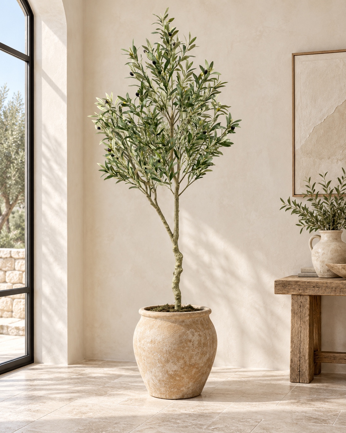 Artificial Olive Tree with Silvery Green Leaves, 1.8 m