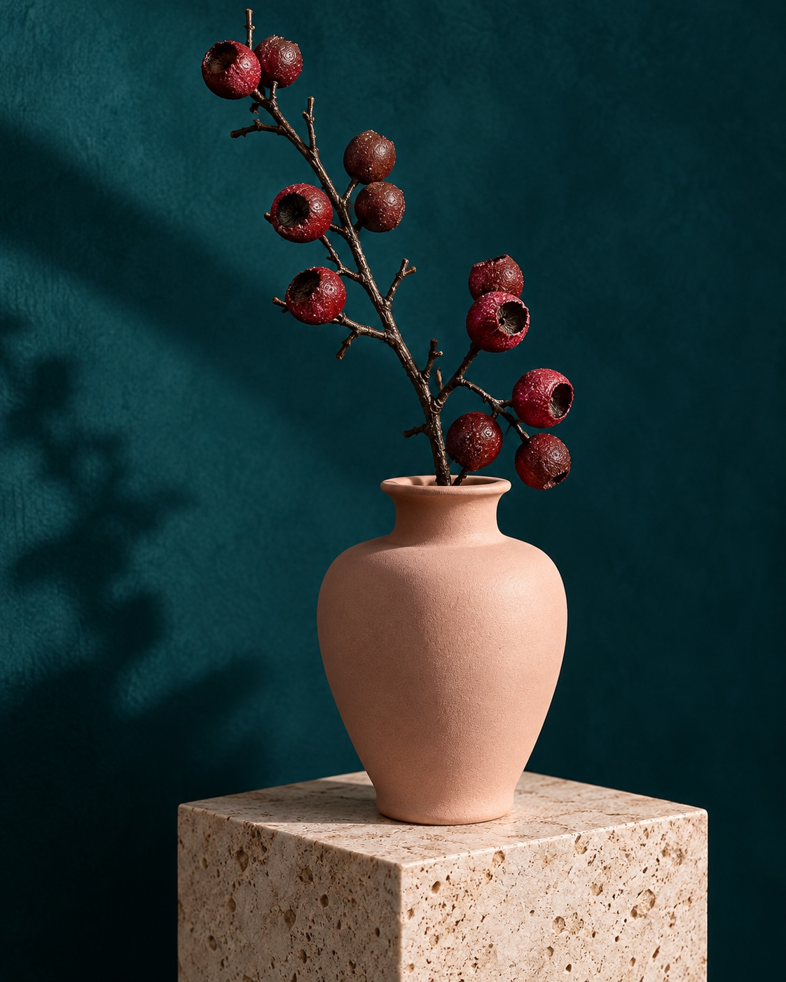 Burgundy Red Artificial Hawthorn Berry Branch 2