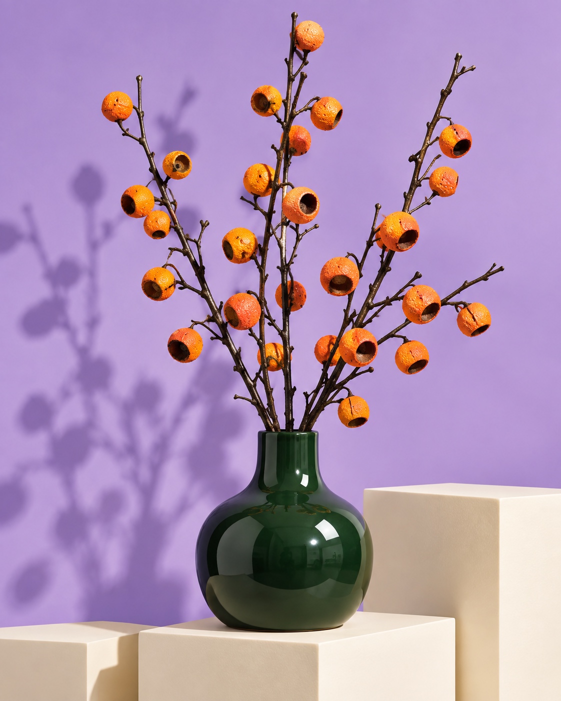 Orange Artificial Hawthorn Berry Branch 2