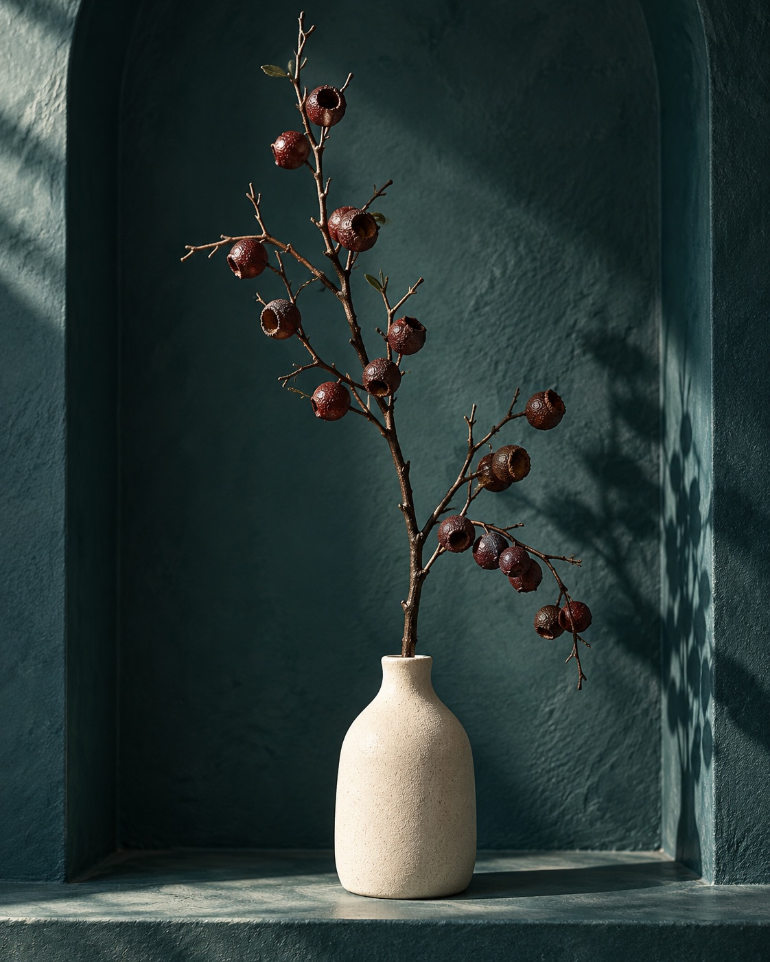 Artificial Brown Hawthorn Berry Branch 2