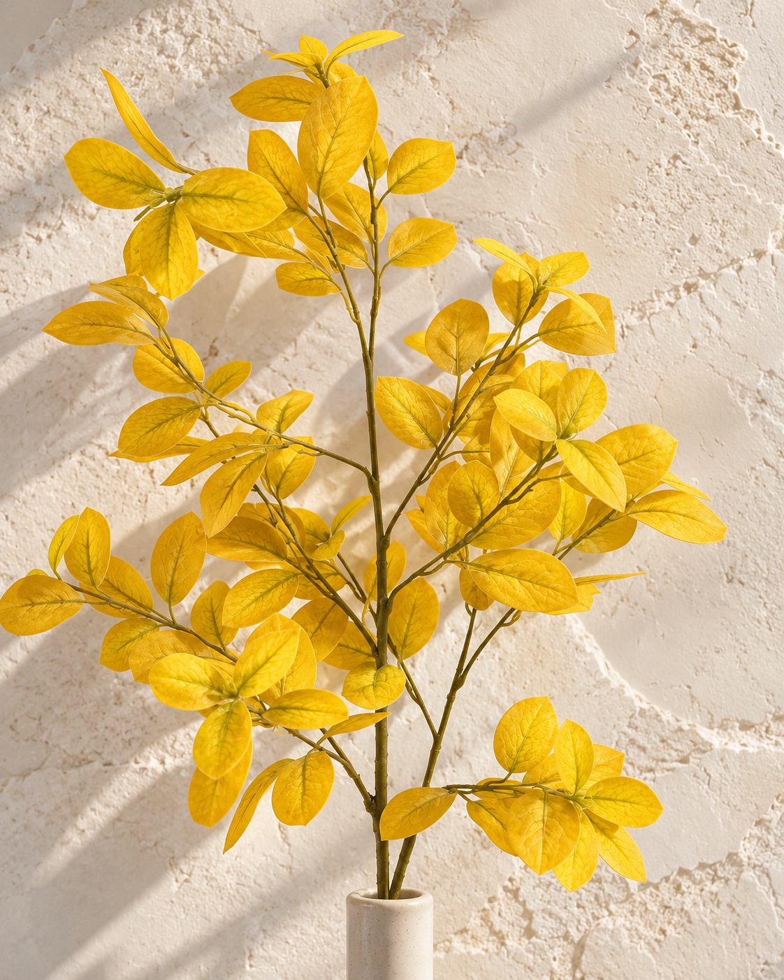 Artificial Yellow Ficus Leaf Branch 3