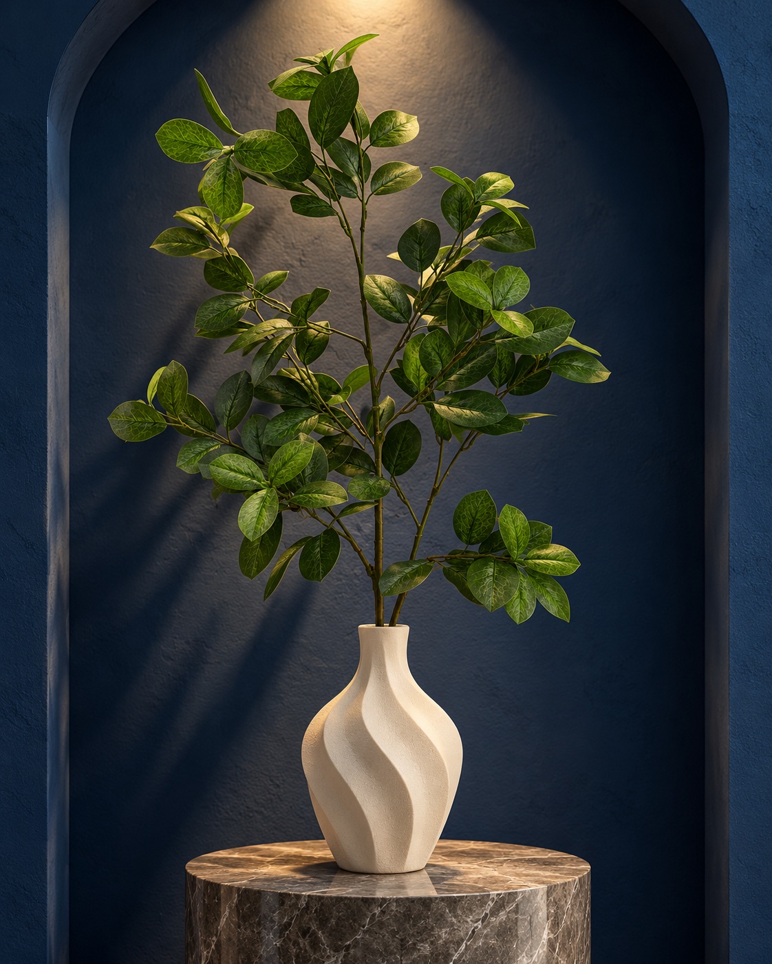 Artificial Green Ficus Leaf Branch 4
