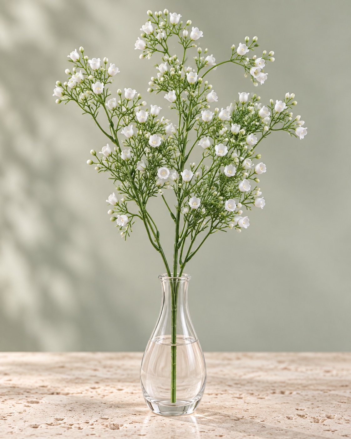 White Artificial Bellflower Spray with Delicate Buds 3