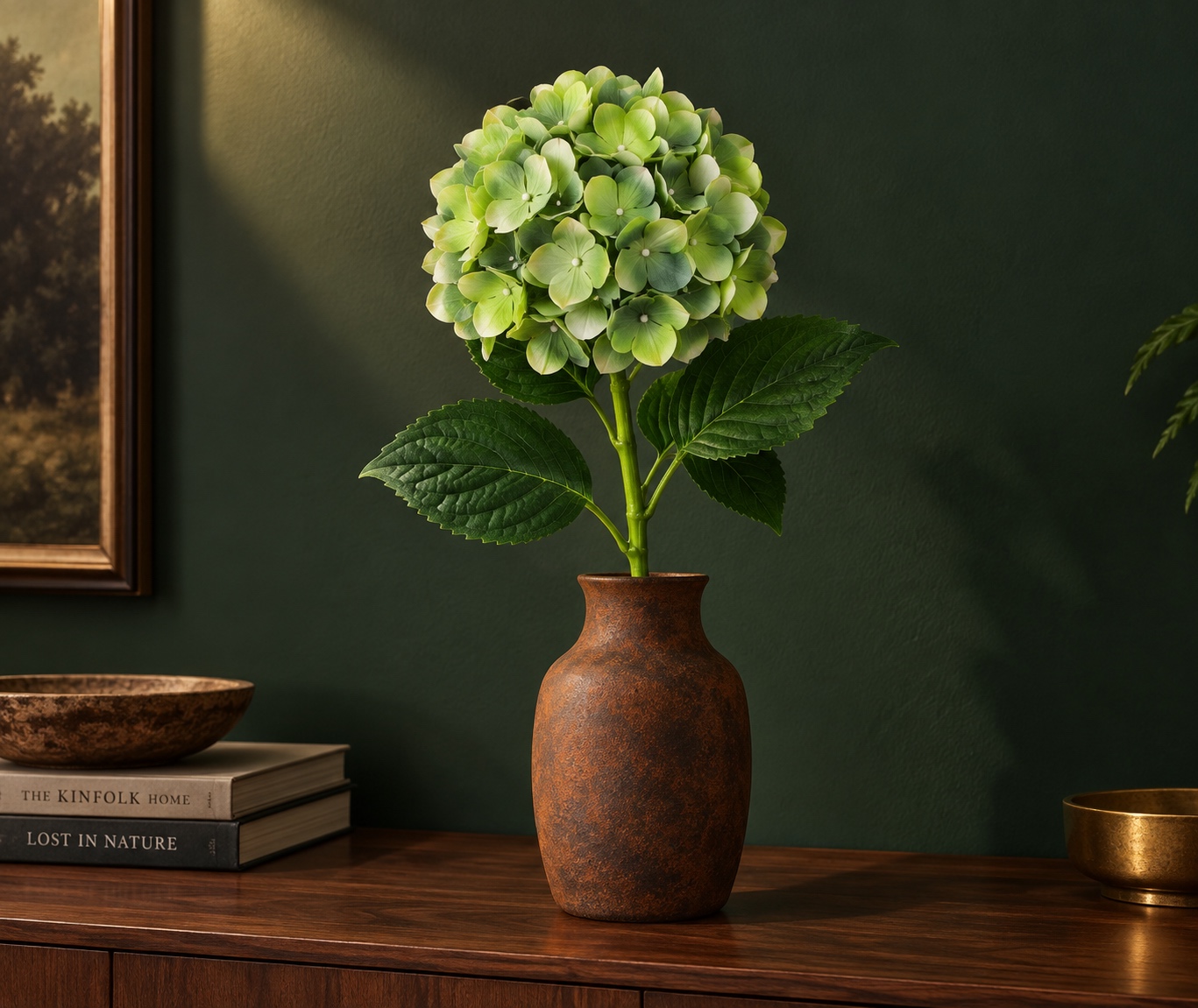 Green Artificial Hydrangea Stem 4