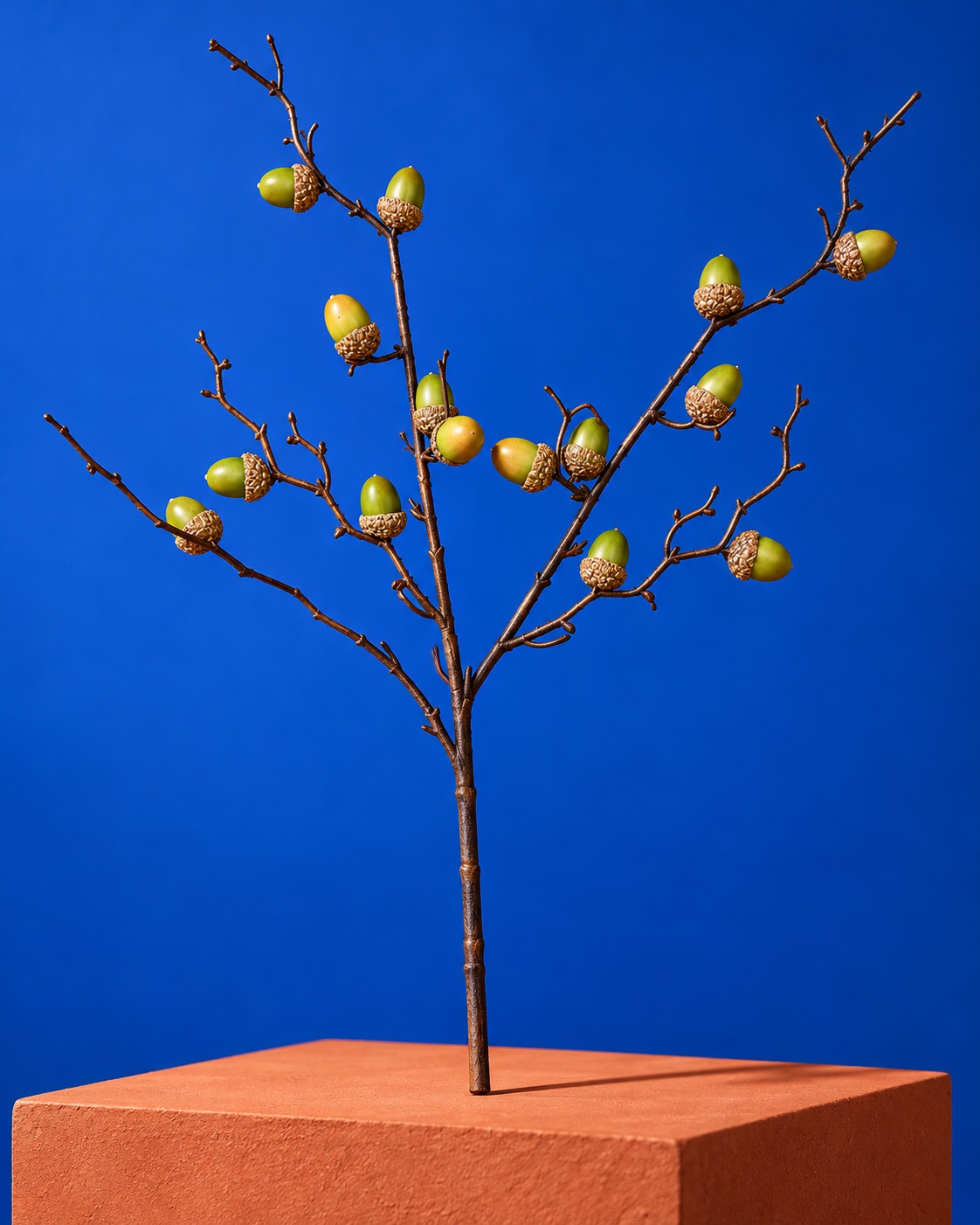 Artificial Green Acorn Branch 4