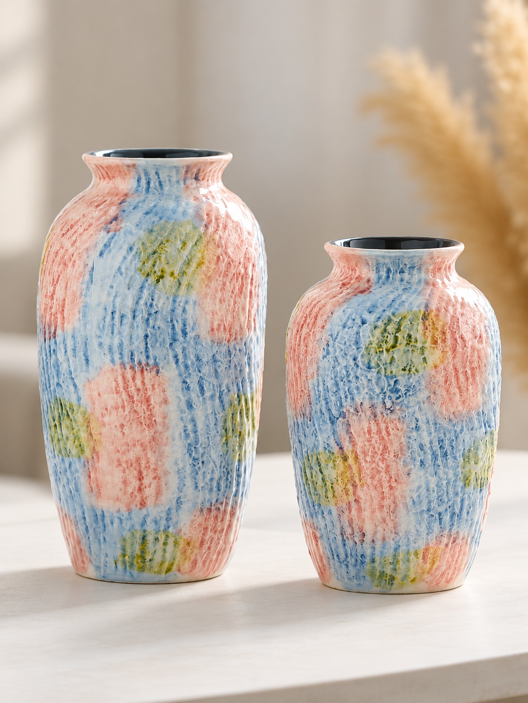 Pastel Blue Ceramic Vase - Small 3
