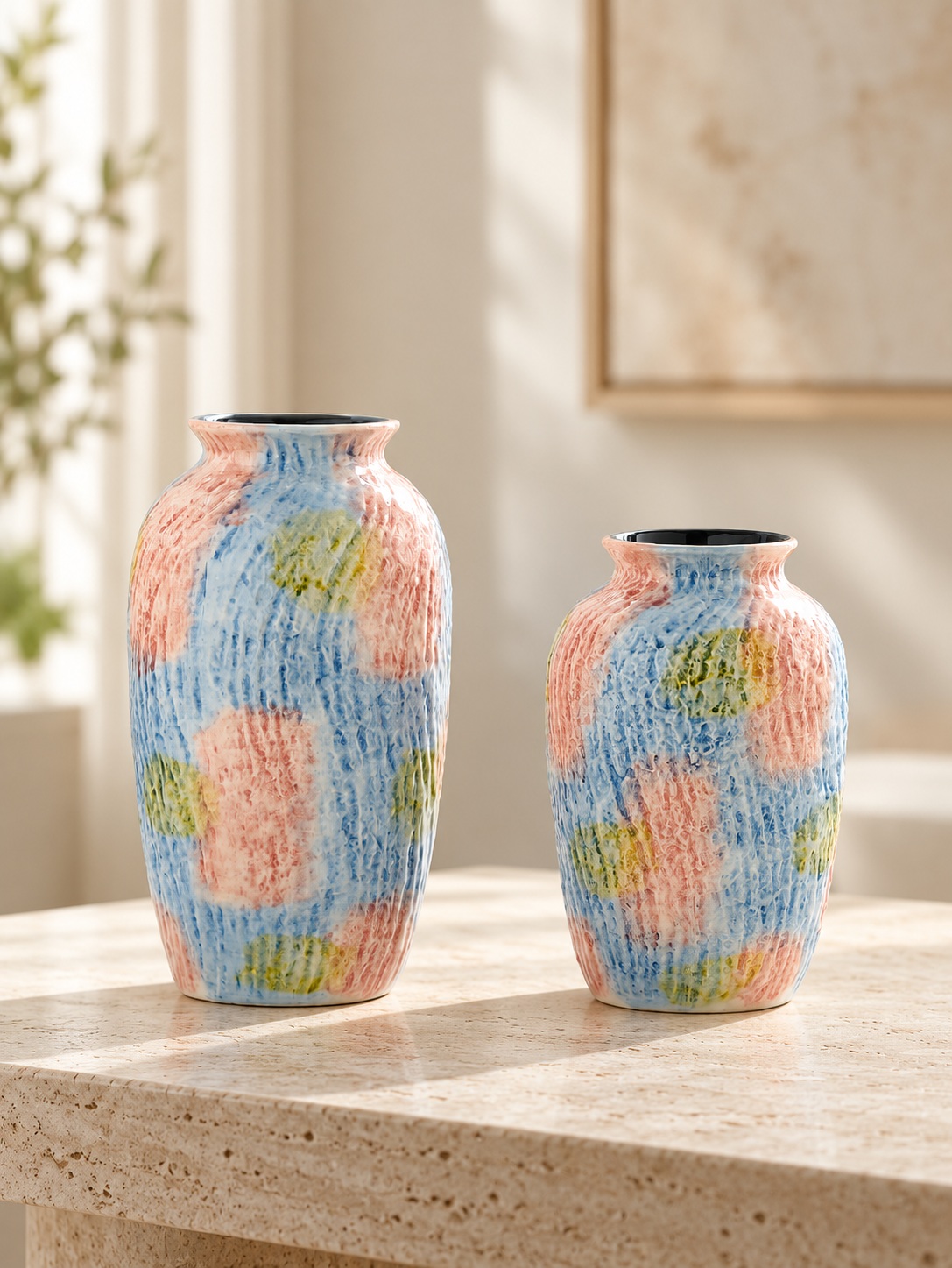 Pastel Blue Ceramic Vase - Small 5