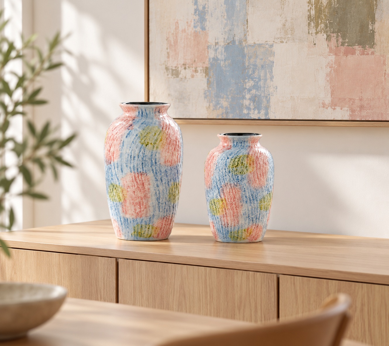Pastel Blue Ceramic Vase - Small 2