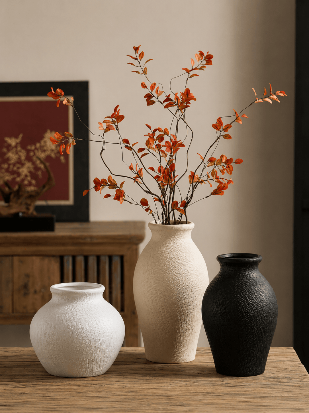 Ceramic Vase YS-782S Carved Small A 16X25X9.5CM
