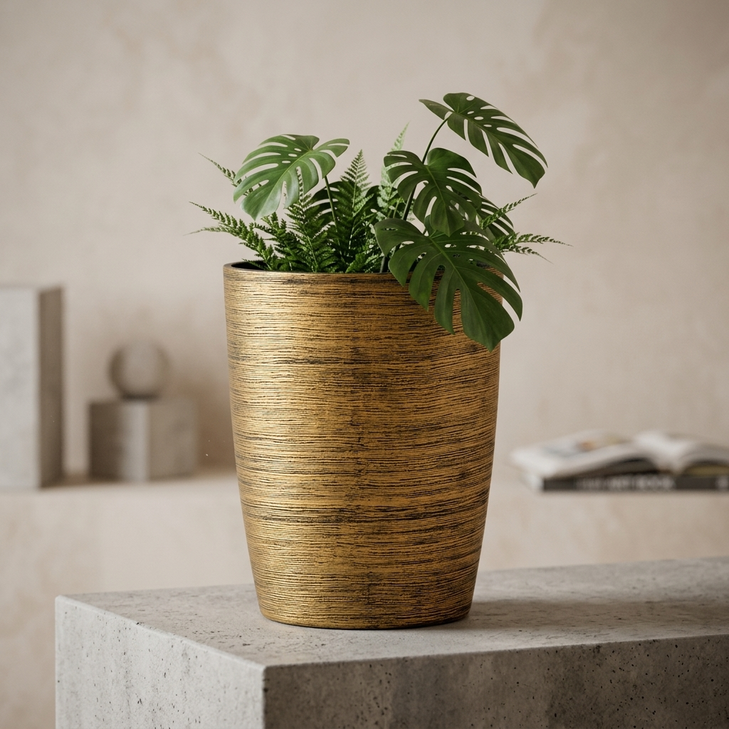 Fibre Pot Gold Large 8888S