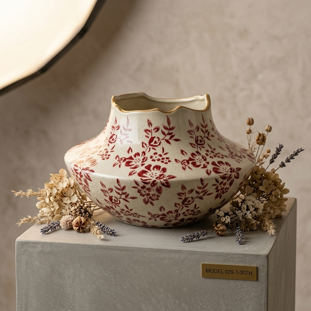 Crackle Glaze Antique Red 029-1