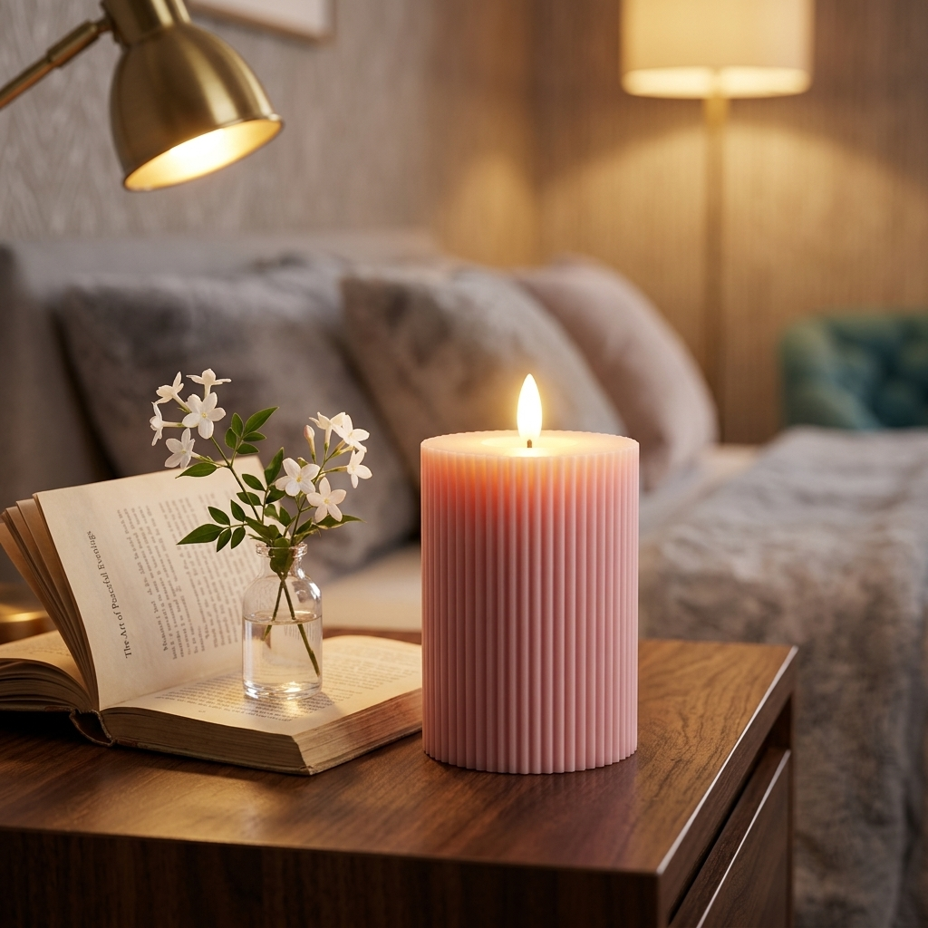 LED Pillar Candle 7.5x15cm Pink