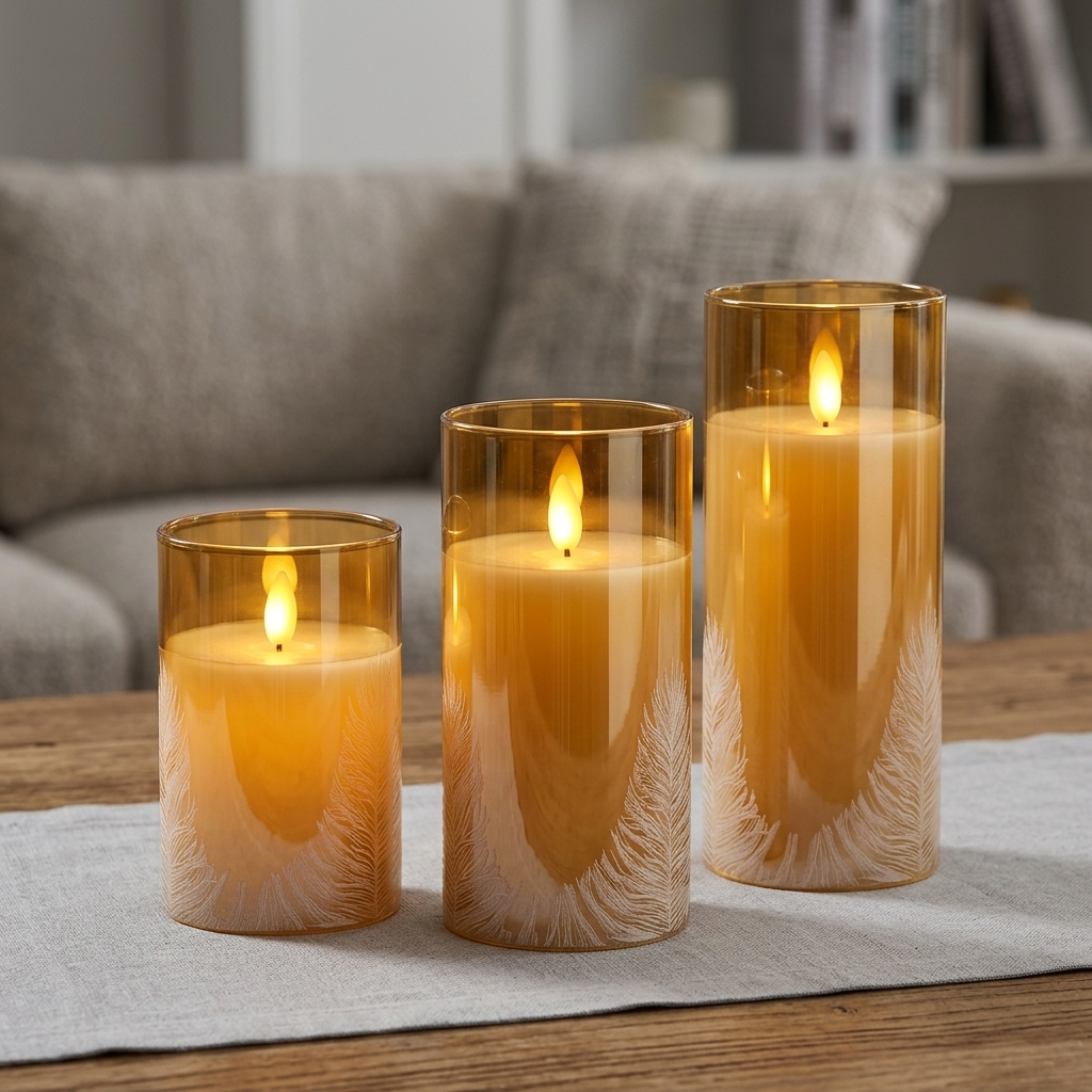 Glass+Wax Candle 7.5x15cm Gold